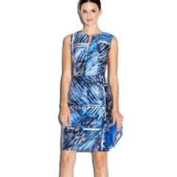 MILLY Sleeveless scribble print shift dress - Picture 3 of 8